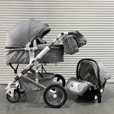 Детская коляска 3 в 1 Luxmom 518 Серый