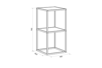 Стеллаж  Куб 4 (400х400х1550)  / Куб 2 (400х400х780) черный муар/дуб сонома