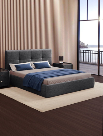 Кровать с мягким изголовьем Liana 180 на 200 (Серый)