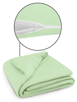 Пододеяльник Cleo трикотажный на молнии 220х200 100% хлопок (салатовый) 220/08
