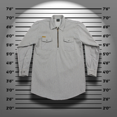Рубашка Prison Blues® HICKORY WORK SHIRT [Молния/Длинный рукав]