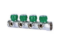 Коллектор регулирующий STOUT 1", 4 отвода 3/4" ЕК (Арт. SMB-6850-013404)