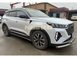 Защита штатного порога труба Папа Тюнинг d42 для CheryTiggo 7 Pro Max 2024-