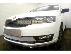 Защита радиатора Skoda Rapid 2017- (2 части) chrome