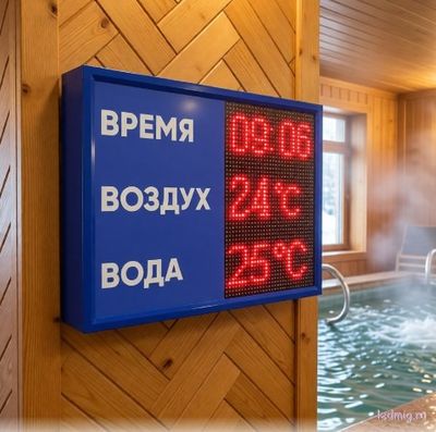 Табло для бассейна стандартное с измерением температуры воды и воздуха, купить в Тюмени