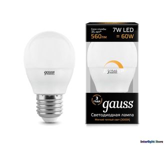 Gauss LED Globe 7w 830/840 DIM E27