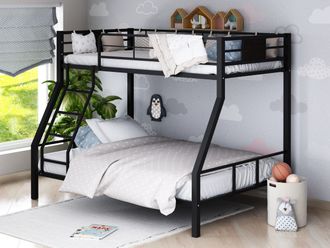 Двухъярусная металлическая кровать Гранада - 1 черная