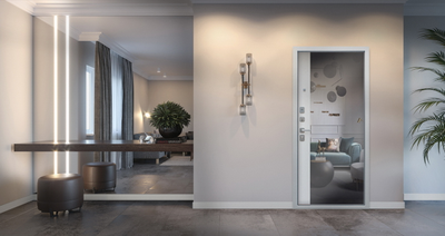 Стальная дверь   Челси с зеркалом