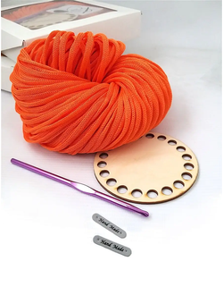 Набор для вязания корзинки крючком, цвет мандарин