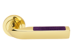 Дверные ручки Morelli Luxury MATRIX-2 OTL/IGUANA Цвет - Золото/вставка из натуральной кожи игуаны