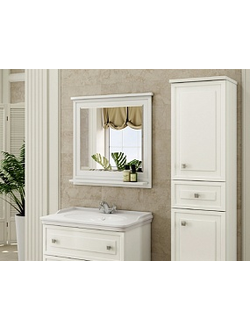 Зеркало "Феррара-80" белый глянец