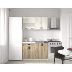 Кухонный гарнитур 1,2 ЛЕГЕНДА-10, дуб крафт белый/дуб крафт серый/белый снег