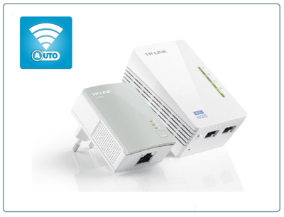 TP-LINK TL-WPA4220KIT, HomePlug AV Сетевой адаптер PowerLine 500 Мбит/с Ethernet + WiFi точка доступа (комплект 1+1 шт.)