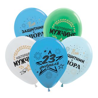 12&quot;/30 см 23 Февраля, День Защитника, Ассорти Металл 50 шт.