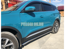 Защита штатного порога труба Папа Тюнинг d60 для Chery Tiggo 7 Pro Max 2024-