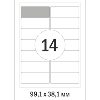 Этикетки самоклеящиеся Promega label Адресные бел,99.1х38.1мм. 14шт на лист А4