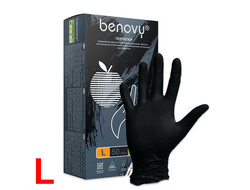Нитриловые Перчатки "Benovy" (L) Black (50 пар)