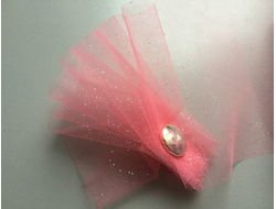 Фатин с блестками, цвет-розовый, длина 1 м, ширина 15 см