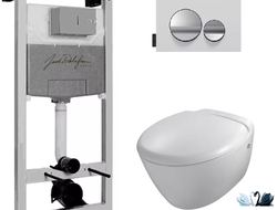 Инсталляция для подвесного унитаза. Комплект 5 в 1