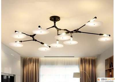 Замена люстры на потолке в квартире и доме в Москве и МО ИВАНМАСТЕР