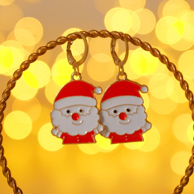 Новогодние сережки Дед Мороз