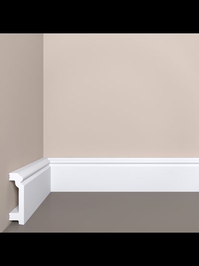 Напольный плинтус Bello Deco П7, из дюрополимера, влагостойкий, под покраску, 2 метра