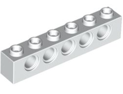 Technic, Brick 1 x 6 with Holes, White (3894 / 389401)
