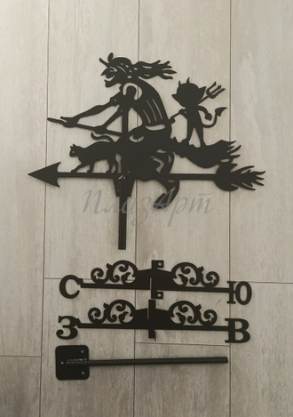 флюгер на крышу бабка-ежка