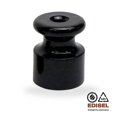 Изолятор 19*24 для монтажа витого провода, пластик, черный
