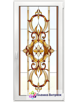 Витражная пленка, витражная пленка самоклеющаяся, пленочный витраж с классическим рисунком