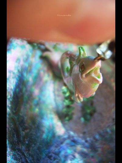 "Рыбки Хрустальной Лагуны", серьги в стиле фарфоровых украшений