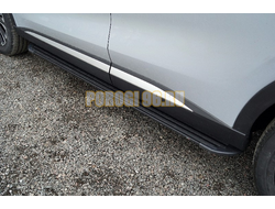 Пороги алюминиевые Slim Line Black 1820 мм ТСС для Exeed RX 2.0L 4WD 2023-