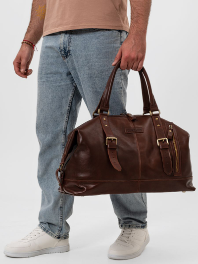 Кожаная дорожная сумка Campora Premium brown (арт. 
4019-53)