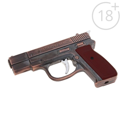 Зажигалка с фонариком "Пистолет", пьезо, газ