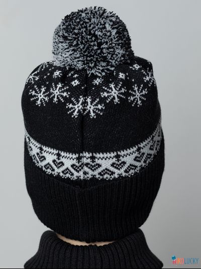 Шапка 20202-01 подклад 100% полиэстер, черный,белый 56