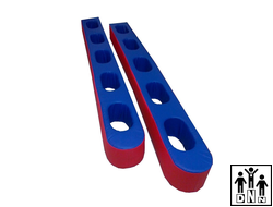 Мягкие модульные Игровые лыжи для эстафеты на 5 человек красные / синие