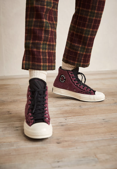 Зимние Кеды Converse Chuck 70 бордовые 172007C с чем носить фото