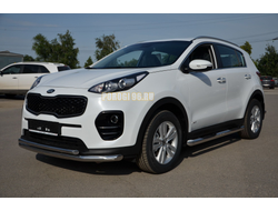 Пороги труба с проступью d76 для Kia Sportage 4 (2016-2018)