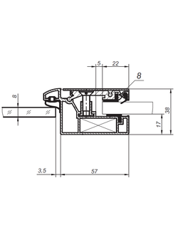 Алюминиевая коробка на стекло