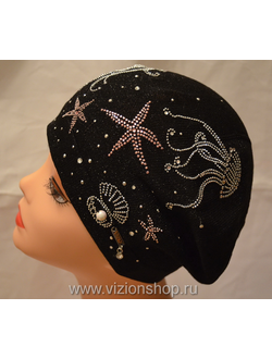 Летний берет Италия вязаный черный купить фото коллекции итальянских беретов лето