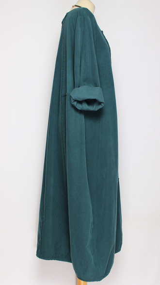 Платье Бохо вельветовое "Сетка трикотажная спинка" морская волна до р.56