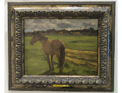 Тужранский Л.В. Лошадка 1927 г. Картон, масло 26Х33,5 (1231)