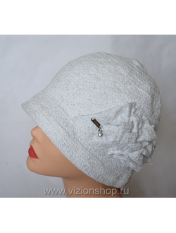 летняя шляпка клош Италия Vizio белая фото