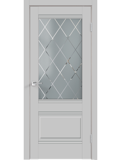 Дверь экошпон ПО ALTO 2V (Альто), эмалит светло-серый