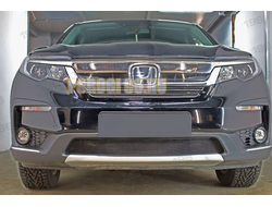 Защита радиатора для Honda Pilot 2018- (2 части) black верх
