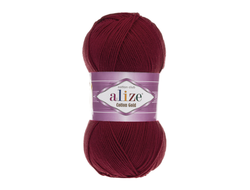 Пряжа Cotton Gold Alize (Ализе Коттон голд) Состав: 55% хлопок и 45% акрил Вес: 100 гр Метраж: 330 м. цвет Бордо т 390