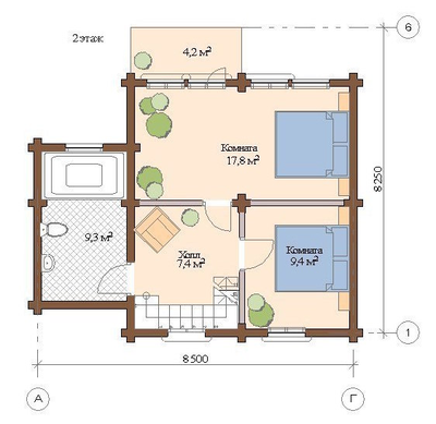 Дом из клееного бруса ПБ-20, 119 м2