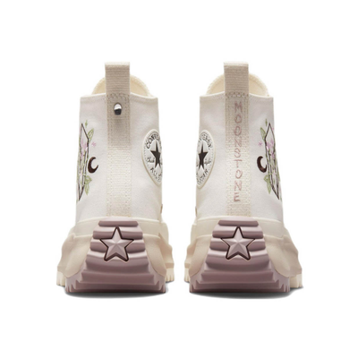 Кеды Converse Run Star Hike High Top embroidered Crystals бежевые с вышитыми кристаллами