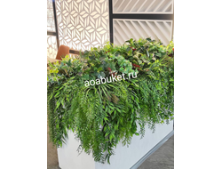 Оформление с использованием искусственной зелени и Искусственная трава Осока/Купить в Москве