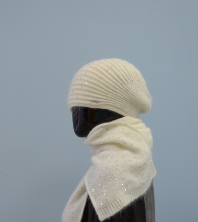 Vizio Италия 6943 S шарф белый с пайетками серебро цвет 2